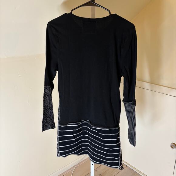 Ralph Lauren Polo Jeans Co. EUC Women's Recycled Knit Tunic Top Black Floral M - Picture 4 of 7